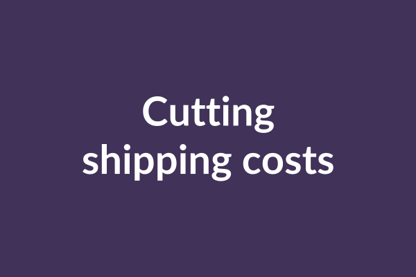 zensmart is showing Text on a purple background reads "Cutting shipping costs" in white letters, emphasizing cost reduction through custom manufacturing. with print workflow automation