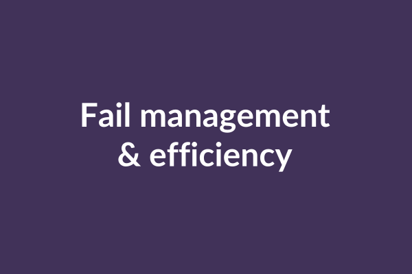 zensmart is showing The image shows white text on a dark purple background that reads, "Fail management & efficiency," highlighting the need for cost-cutting measures. with print workflow automation