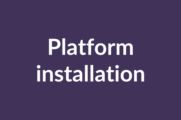 zensmart is showing Text reading "Platform installation" in white font on a dark purple background, highlighting the benefits of custom manufacturing. with print workflow automation