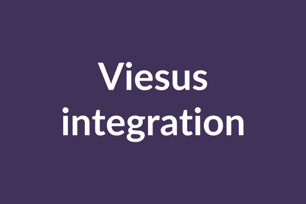 zensmart is showing A dark purple background with white text in the center reading "Viesus Integration: Custom Manufacturing. with print workflow automation