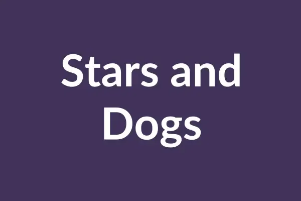 zensmart is showing A whimsical purple background features the text "Stars and Dogs" elegantly centered in bold white letters. with print workflow automation