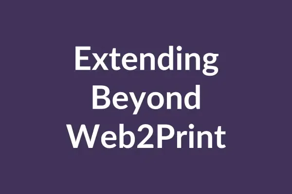 zensmart is showing A dark purple graphic with the words "Extending Beyond True Print Automation" written in white bold text at the center. with print workflow automation