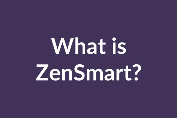 zensmart is showing Animated image with purple background and white text that reads, "What is ZenSmart?" followed by a sequence of text explaining ZenSmart: "Your personal stress reliever," "Meditation and mindfulness app," "Easy to use," "Track your progress," "Start today!" An icon of a tree appears, making this video truly engaging. with print workflow automation