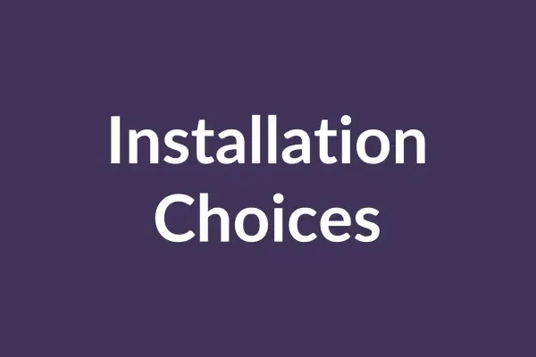 zensmart is showing Text on a purple background reads, "Installation Choices: Auto Draft. with print workflow automation