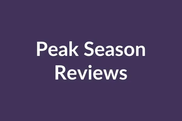 zensmart is showing A purple background with white text in the center reading "Peak Season Reviews, enhanced by our Automated Writing tool. with print workflow automation