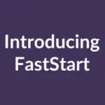 zensmart is showing Text on a dark purple background reads "Introducing FastStart" in white font. with print workflow automation