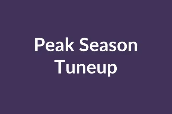 zensmart is showing Text on a purple background reads "Peak Season Tuneup" in white letters, capturing the essence of gearing up with a focused tuneup for the peak season. with print workflow automation