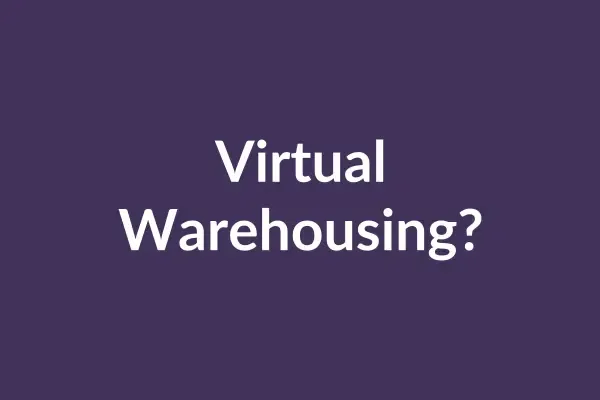zensmart is showing Text on a purple background boldly asks, "Virtual Warehousing?" in crisp white letters. with print workflow automation